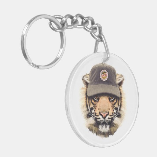 Surfender Tiger Schlüsselanhänger (Vorderseite links)