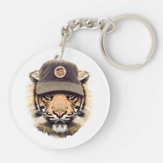 Surfender Tiger Schlüsselanhänger (Rückseite)