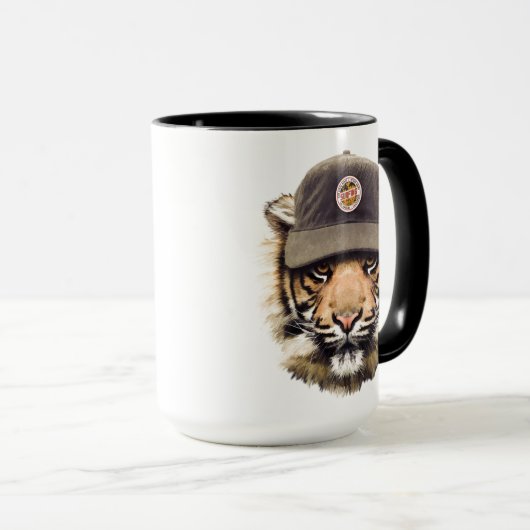 Surfender Tiger Tasse (VorderseiteRechts)