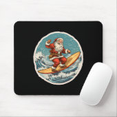 Surfender Weihnachtsmann auf Surfbrett Weihnachten Mousepad (Mit Mouse)