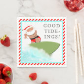 Surfender Weihnachtsmann Serviette (Beispiel)
