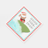 Surfender Weihnachtsmann Serviette (Ecke)