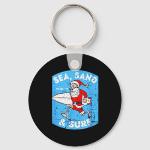 Surfender Weihnachtsmann - Weihnachts-Surfboard-We Schlüsselanhänger
