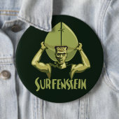 Surfendes Halloween Frankenstein Button (Beispiel)