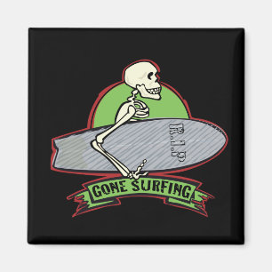 Surfendes Halloween-Skelett Magnet