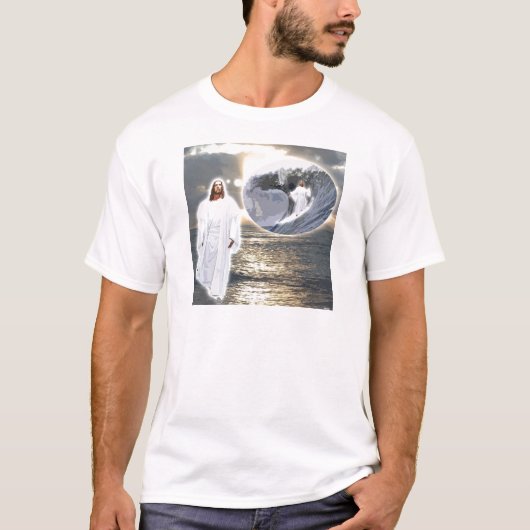Surfendes Jesus-Kleid T-Shirt (Vorderseite)