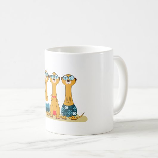 Surfendes Meercats Kaffeetasse (VorderseiteRechts)