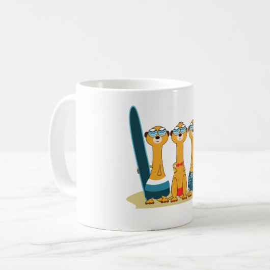 Surfendes Meercats Kaffeetasse (Vorderseite Links)