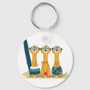 Surfendes Meercats Schlüsselanhänger