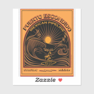 SURFENDES MEXIKANISCHES ROHRLEITUNG PUERTO AUFKLEBER