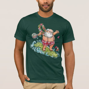 Surfendes Sankt-WeihnachtsShirt T-Shirt