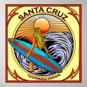 SURFENDES SANTA CRUZ KALIFORNIEN POSTER