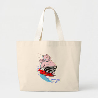 surfendes Schwein Jumbo Stoffbeutel