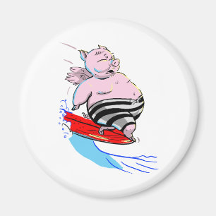 surfendes Schwein Magnet