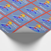 Surfendes Surfer-Typ-personalisiertes Geschenkpapier (Ecke)