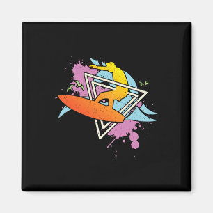 Surfer 80er 90er Vaporwave Surfbrett Magnet