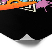 Surfer 80er 90er Vaporwave Surfbrett Poster (Ecke)