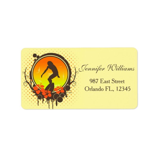 Surfer Adressaufkleber (Vorne)