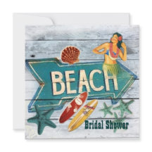 Surfer Aloha Hula Girl hawaii Beach Brautparty