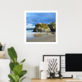 Surfer am Strand von Newquay Poster (Heimbüro)