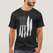 Surfer American Flag Surfboard 4. Juli T-Shirt (Vorderseite)
