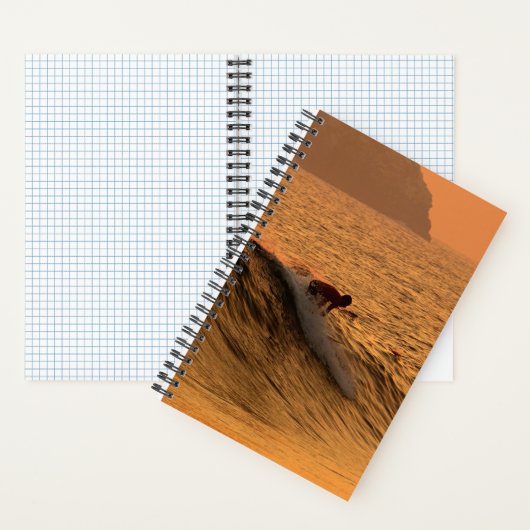 Surfer at sunset in Mexiko Notizblock (Innen)