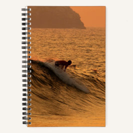 Surfer at sunset in Mexiko Notizblock