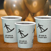 Surfer auf Board Rugmetal-Look für männliches Part Pappbecher