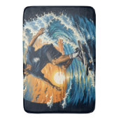 Surfer auf den Wellen Badematte (Vorderseite Vertikal)