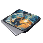 Surfer auf den Wellen Laptopschutzhülle (Vorne Knopf)