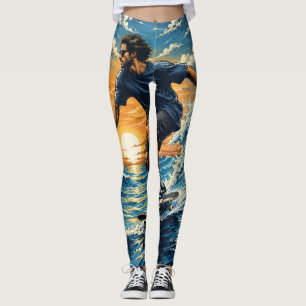 Surfer auf den Wellen  Leggings