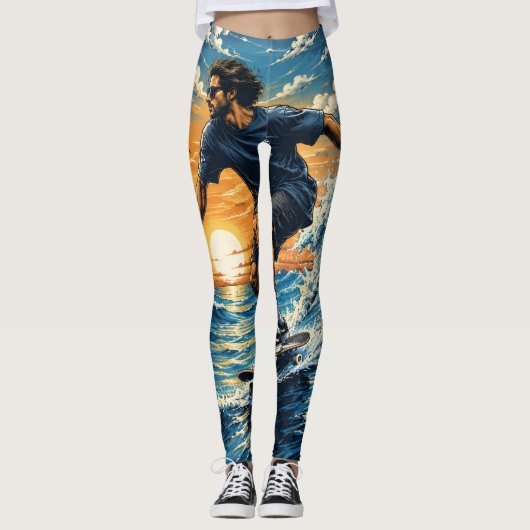 Surfer auf den Wellen  Leggings (Vorderseite)