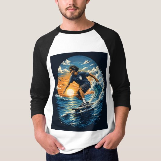 Surfer auf den Wellen T-Shirt (Vorderseite)