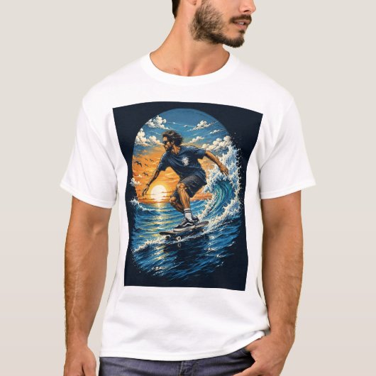 Surfer auf den Wellen T-Shirt (Vorderseite)