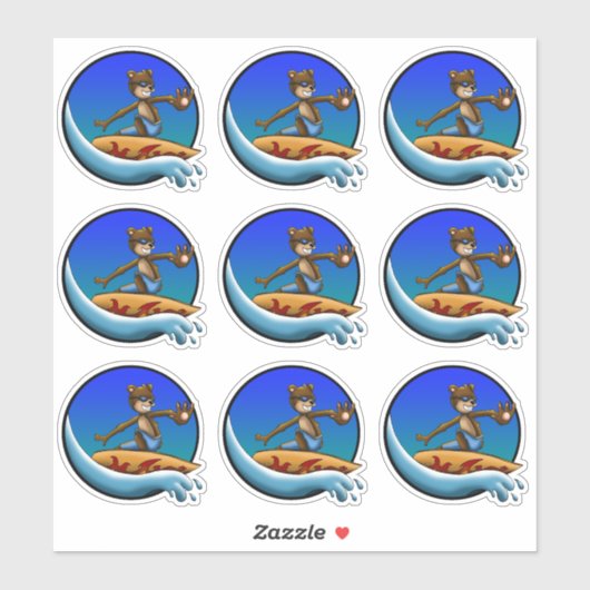 Surfer Aufkleber (Blatt)