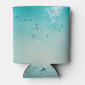 Surfer aus der Luft, klare Ozeane. Dosenkühler (Vorderseite)