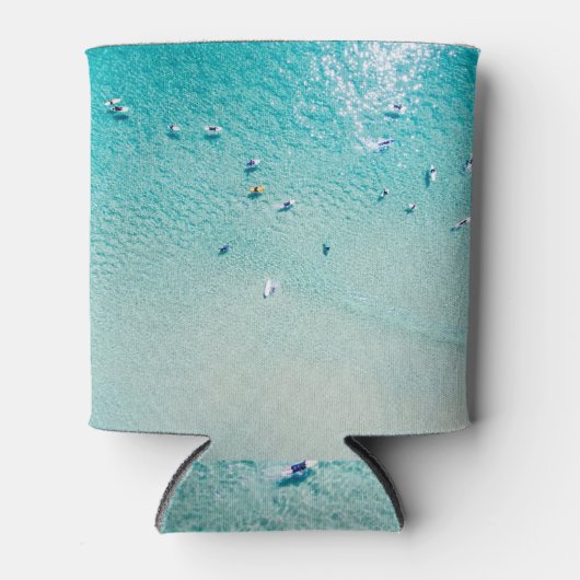 Surfer aus der Luft, klare Ozeane. Dosenkühler (Vorderseite)