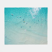 Surfer aus der Luft, klare Ozeane. Fleecedecke (Vorderseite (Horizontal))