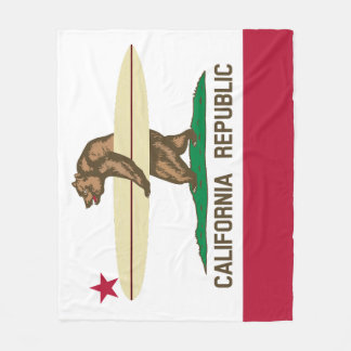 Surfer-Bärenflagge in Kalifornien Fleecedecke