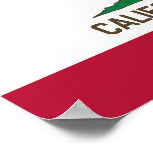 Surfer-Bärenflagge in Kalifornien Poster (Ecke)