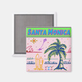 Surfer Beach Magnet "Santa Monica" (Vorderseite/Rückseite)