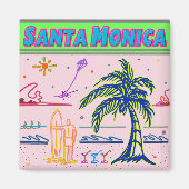 Surfer Beach Magnet "Santa Monica" (Vorne)