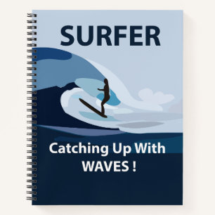 Surfer Beach Surfen Notizblock