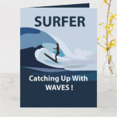 Surfer Beach Surfgrüße Karte (Gelbe Blume)