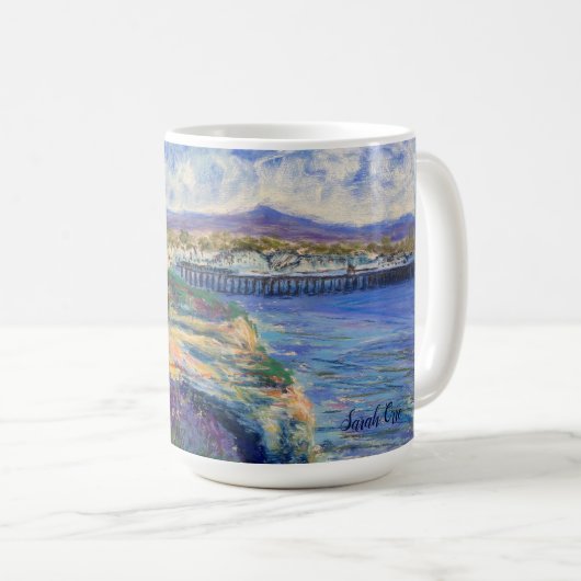 Surfer bei der Wharf-Tasse Kaffeetasse (VorderseiteRechts)