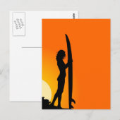 Surfer bei Sonnenuntergang Postkarte (Vorne/Hinten)