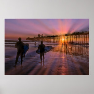 Surfer bei Sunset Poster