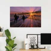 Surfer bei Sunset Poster (Heimbüro)