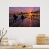 Surfer bei Sunset Poster (Küche)