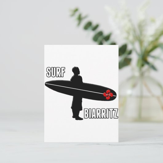 Surfer Biarritz Basque Postkarte (Stehend Vorderseite)